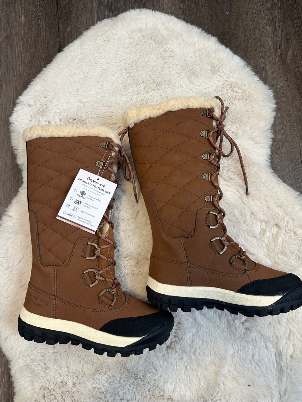 Women’s Brown Faux-Fur Winter Boots Bearpaw Isabella size 5